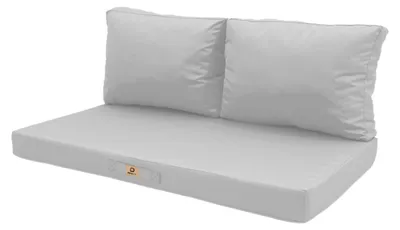 Image de Coussins pour salon de jardin déhoussable 120x60cm - Gris galet