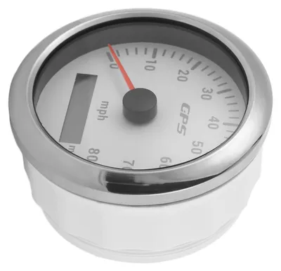 Obrázek produktu pro GPS rychloměr 85 mm / 3,35 palce, otáčkoměr 80 mph/h, univerzální, z nerezové oceli, vhodný pro automobily, motory, lodě, bílá barva