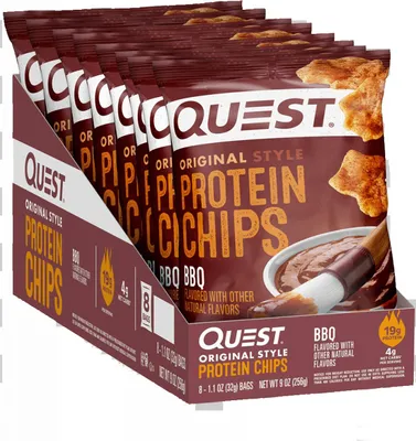 Produktbild von Quest Nutrition Protein Chips (8x32g) BBQ - Funktionelle Lebensmittel - Eiweiß-Snacks