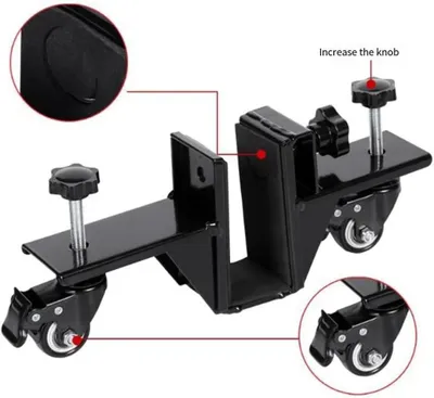 Image de Chariot de transport pour portes - Modèle réglable - Acier Q235 - Capacité de charge : 800 kg - Largeur : 0–48 mm - Roulettes pivotantes à 360° avec système de blocage
