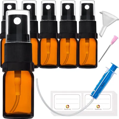 Produktbild von Reinigungsflasche - 12 Stück 50ml - Reißfähige Sprühflaschen für Reinigung, Parfüms, ätherische Öle - Reise-Größe