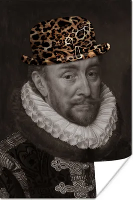 Produktbild von MuchoWow® Poster Wilhelm von Oranien - Adriaen Thomasz - Pantherdruck 120x180 cm - Kunstposter