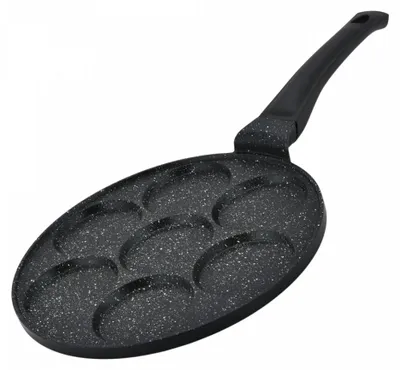 Produktbild von Herzberg HG-CP267HO: 26 cm Pfanne mit Marmor-Antihaftbeschichtung für Pfannkuchen und Crêpes – 7 Standardlöcher