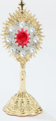 Produktbild von Mini Reliquiar vergoldet Höhe 14,5 cm mit Inschrift Kreuz