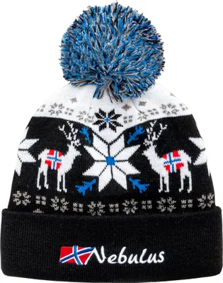 Zdjęcie produktu dla Czapka Nebulus INVERNO, z norweskim wzorem, z klapką, P5971 - Uni , czarno-biała, Onesize