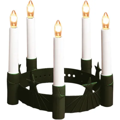Produktbild von Best Season "Santa Lucia Krone" aus Kunststoff 5 Kerzen, Farbe grün, batteriebetrieb, 073-43