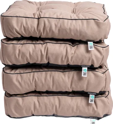 Produktbild von TexDeko® 4er Pack Loungekissen Gartenpolster für Rattanmöbel UV-Schutz & Wasserabweisend 60x80x12 cm (Taupe)
