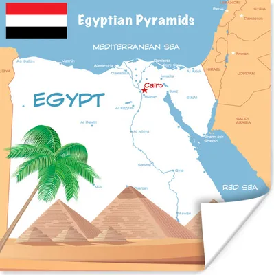 Obrázok produktu pre MuchoWow® Plagát - Ilustrácia mapy Egypta - 90x120