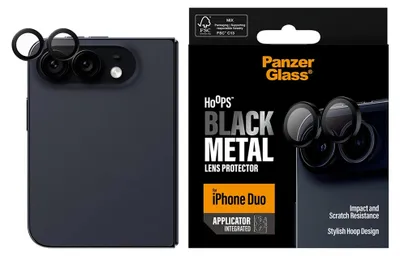 Productafbeelding van PanzerGlass Hoops Optic Rings Camera Protector voor de Apple iPhone Duo - Zwart