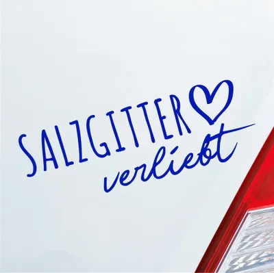 Produktbild von Auto Aufkleber Salzgitter verliebt Herz Stadt Heimat Liebe Car 19x7 cm Dunkelblau Sticker Heckscheibenaufkleber