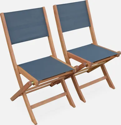 Immagine prodotto di Set 2 sedie da giardino pieghevoli in legno, Antracite