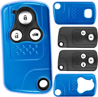 Produktbild von Auto Schlüssel Kunststoff Hülle ABS Plastik Schutz Cover Blau kompatibel mit Honda Civic Jazz CR-V KEYLESS SMARTKEY