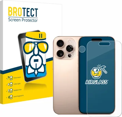 Produktbild von BROTECT Schutzglas für Apple iPhone 16 Pro (Display+Kamera) Schutzfolie Panzer Folie Glas Display Schutz klar