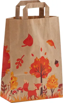 Produktbild von Papiertragetasche Motiv "Herbst",  22 + 10 x 31 cm, 50 Stück