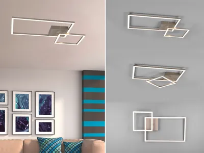 Obrázok produktu pre LED stropné svietidlo PADELLA strieborné stmievateľné 63 cm široké R62642407