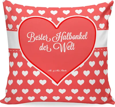 Produktbild von Mr. & Mrs. Panda Sofakissen Halbonkel - Geschenk, Stief, kuschelkissen 40x40, Onkel, Deko Kissen, Kleinigkeit, Polster, bester, Stiefonkel, Familie