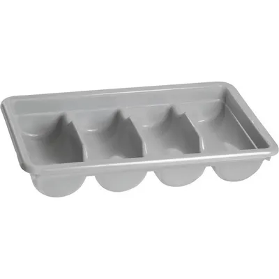 Image de Range-couverts plastique gris, 4 compartiments, hauteur  95 mm