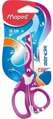 Produktbild von Maped Zenoa Fit, Figurenschnitt, Set, Blau, Orange, Pink, Edelstahl, Büroscheren, Rechtshändig