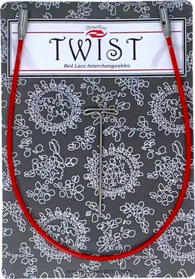 Produktbild von ChiaoGoo TWIST Mini Strickseil für Rundstricknadeln, 75 cm, rot, kein Memory-Effekt