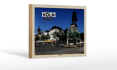 Produktbild von Holzschild Städte Köln Heumarkt Platz Skulptur 18x12 cm Dekoration