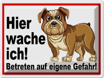 Produktbild von vianmo Blechschild 30x40 cm Hier wache ich Hunde Tier Haustier Hund