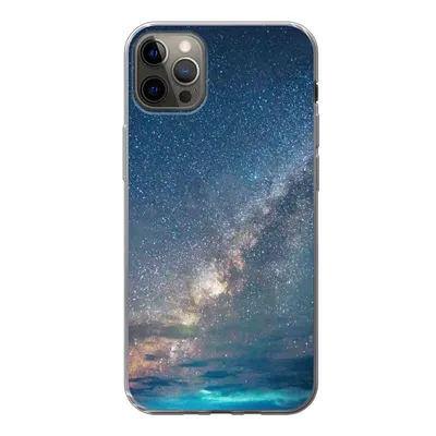 Produktbild von MuchoWow® Handyhülle Schutzhülle Hülle für iPhone 13 Pro Max Sterne - Sonnensystem - Türkis - Jungen - Mädchen - Kinder Silikon Softcase Handy Hülle - Mobiltelefon