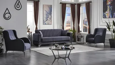 Produktbild von Textil Sofa Set 3tlg Couch Polster Garnitur Sofagarnitur 3+1+1 Moderne Couchen