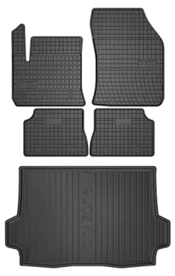 Productafbeelding van Rubberen automatten + kofferbakmat voor Alfa Romeo Junior Elettrica vanaf 2024 (SUV/crossover) – 5-delig, zwart, op maat – Wielganizator SolidPRO