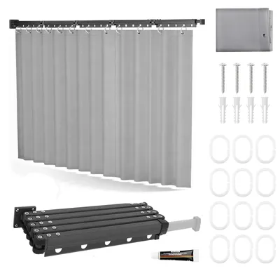 Produktbild von Faltbare Duschvorhangstange ohne Bohren - Wasserdicht - 180x200 cm