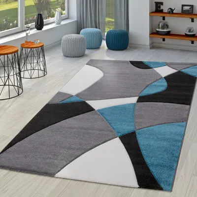 Produktbild von TT Home Wohnzimmer Teppich Moderner Kurzflor 3D Optik Geometrisches Wellen Design Größe 200x290 cm