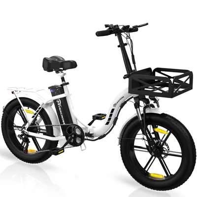 Produktbild von EVERCROSS TECH EK6 Faltbares Elektrofahrräder, 20" x 4,0 Breiten Reifen, mit 7 Gang Getriebe, 48V 15AH Akku, 90KM, 25Km/h, Doppelstoßdämpfern E-Bike