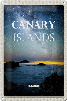Produktbild von Blechschild Reise 20x30cm Canary islands Spain Nacht Sterne