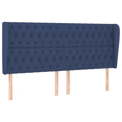 Produktbild von vidaXL Kopfteil mit Ohren Blau 203x23x118/128 cm Stoff