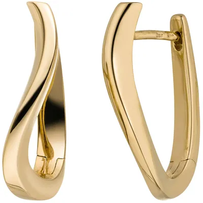 Produktbild von Ohrringe Creolen 20,6x2,7mm aus 585 Gold Gelbgold schlicht gewellt glänzend