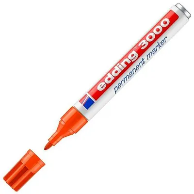 Zdjęcie produktu dla 10x Edding 3000-006 3000 Marker permanentny do wielokrotnego napełniania, 1,5 - 3 mm, pomarańczowy