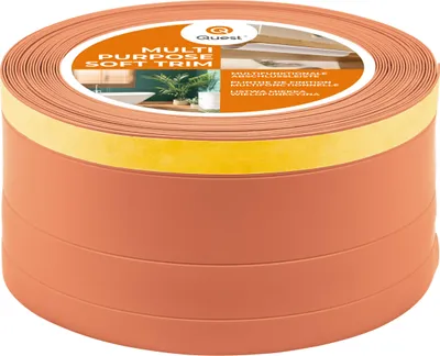 Produktbild von Multifunktionsleiste 4in1 Selbstklebend 1x120 mm, 5 m, QUEST Weichsockelleiste Abschlussleiste, Sockelleiste multifunktional für Boden und Wand, Fußleiste flexibel, W2, ziegelstein