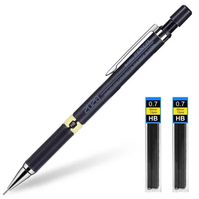 Produktbild von Druckbleistift Set 0,7mm HB mit 24 Minen, Mechanischer Metall Bleistift für Schüler & Büro