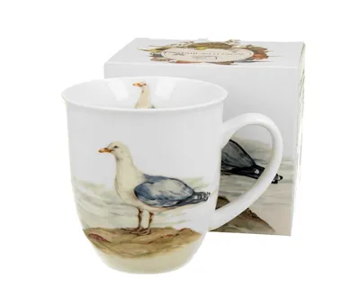 Zdjęcie produktu dla Duo kubek do kawy zwierzęta, mewa srebrny płaszcz z porcelany, kubek, filiżanka do herbaty, filiżanka do kawy z uchwytem 400 ml