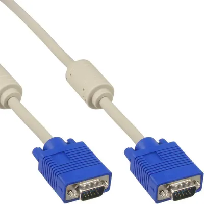 Obrázok produktu pre InLine 17805, 0,5 m, VGA (D-Sub), VGA (D-Sub), Béžová, Zlato, Samec/samec