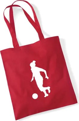Produktbild von Huuraa Jutebeutel Soccer Fußball 10 Liter Classic Red Baumwolle Tasche Geschenkidee