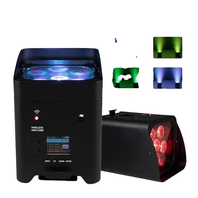 Zdjęcie produktu dla Oświetlenie sceniczne LED, bezprzewodowe, RGBWA+UV, 2 sztuki, wtyczka EU