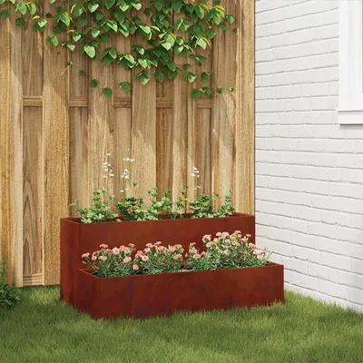 Immagine prodotto di vidaXL Fioriera da giardino Rusty 100 x 60 x 45 cm Acciaio resistente alle intemperie