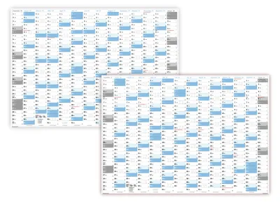 Produktbild von XL Wandkalender DIN A0 2027 und 2028 – Wandkalender Jahreskalender groß – extra große Tageskästchen – gerollte Lieferung blau2