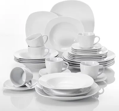 Produktbild von Regal Essteller – 6 Personen – 30-teilig – Weiß Keramik – Serviesset – Frühstücksteller – Tafelservices