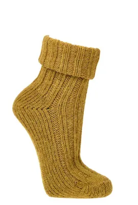 Produktbild von 2 Paar TippTexx 24 farbenfrohe Alpakasocken für Damen & Herren, Senf, Gr. 43-46