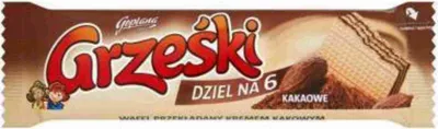 Obrázok produktu pre Grześki Dziel na 6 kakaowe wafelki 26 g (1 sztuka)