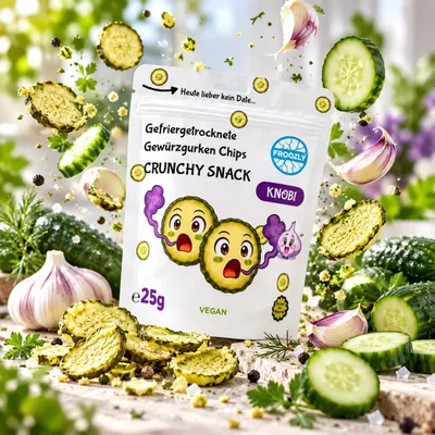 Produktbild von Froozly Gefriergetrocknete Gewürzgurken - Knoblauch 25g