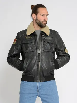 Produktbild von Mustang Lederblouson Karlstad Herren black M