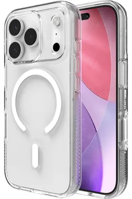 Immagine prodotto di Custodia per iPhone 17 Pro, ZAGG Crystal Palace Snap 2 con MagSafe, trasparente e bianca