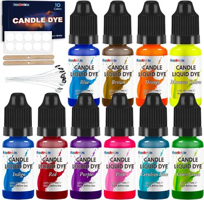 Obrázok produktu pre Candle Dye, 10 Farieb, 10 ml na fľaštičku, pre Výrobu Sviečok, Vysoko Koncentrované